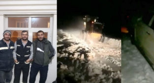Ahlat'ta karda mahsur kalan VEDAŞ Ekibi kurtarıldı