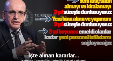 Kamuda Tasarruf ve Verimlilik Paketi açıklandı. İşte detaylar